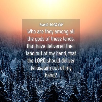 Picture 04 - Isaiah 36:20 KJV - Who are they among all the gods of these lands, - Bible Verse Picture