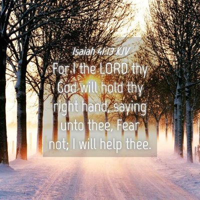 Picture 04 - Isaiah 41:13 KJV - For I the LORD thy God will hold thy right hand, - Bible Verse Picture