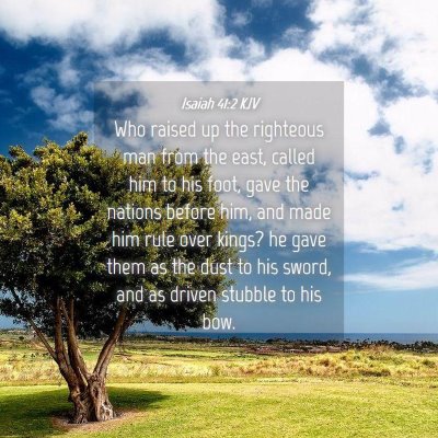 Picture 04 - Isaiah 41:2 KJV - Who raised up the righteous man from the east, - Bible Verse Picture