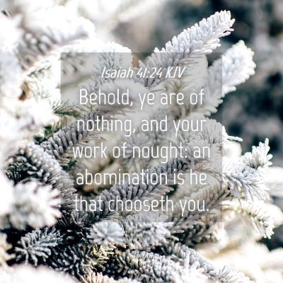 Picture 04 - Isaiah 41:24 KJV - Behold, ye are of nothing, and your work of - Bible Verse Picture
