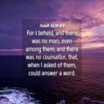 Picture 04 - Isaiah 41:28 KJV - For I beheld, and there was no man; even among - Bible Verse Picture