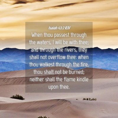 Picture 04 - Isaiah 43:2 KJV - When thou passest through the waters, I will be - Bible Verse Picture