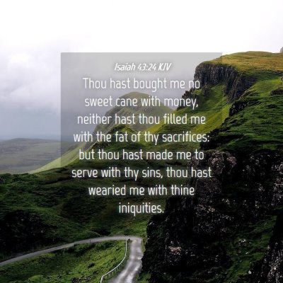Picture 04 - Isaiah 43:24 KJV - Thou hast bought me no sweet cane with money, - Bible Verse Picture