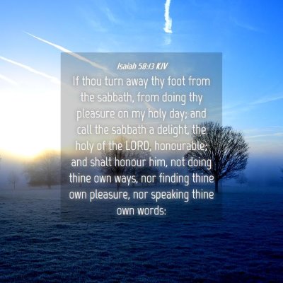 Picture 04 - Isaiah 58:13 KJV - If thou turn away thy foot from the sabbath, from - Bible Verse Picture