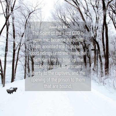 Picture 04 - Isaiah 61:1 KJV - The Spirit of the Lord GOD is upon me; because - Bible Verse Picture