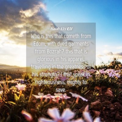 Picture 04 - Isaiah 63:1 KJV - Who is this that cometh from Edom, with dyed - Bible Verse Picture