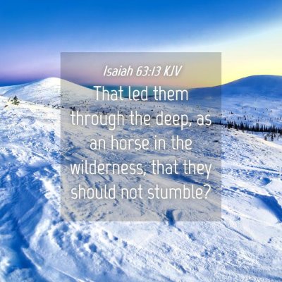 Picture 04 - Isaiah 63:13 KJV - That led them through the deep, as an horse in - Bible Verse Picture