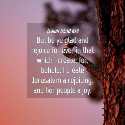 Picture 04 - Isaiah 65:18 KJV - But be ye glad and rejoice for ever in that which - Bible Verse Picture