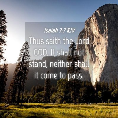Picture 04 - Isaiah 7:7 KJV - Thus saith the Lord GOD, It shall not stand, - Bible Verse Picture
