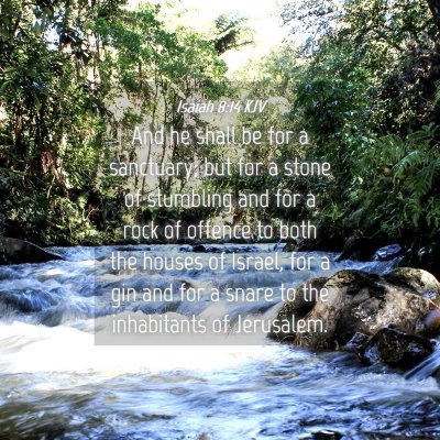 Picture 04 - Isaiah 8:14 KJV - And he shall be for a sanctuary; but for a stone - Bible Verse Picture