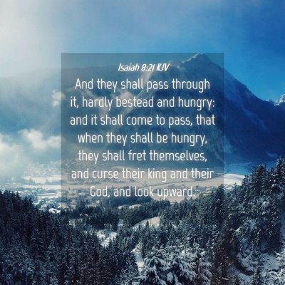 Picture 04 - Isaiah 8:21 KJV - And they shall pass through it, hardly bestead - Bible Verse Picture