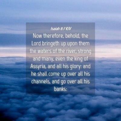 Picture 04 - Isaiah 8:7 KJV - Now therefore, behold, the Lord bringeth up upon - Bible Verse Picture