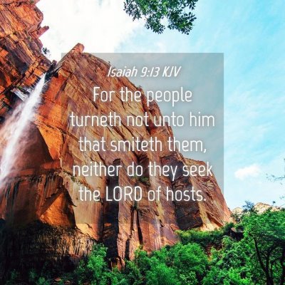 Picture 04 - Isaiah 9:13 KJV - For the people turneth not unto him that smiteth - Bible Verse Picture