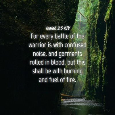 Picture 04 - Isaiah 9:5 KJV - For every battle of the warrior is with confused - Bible Verse Picture