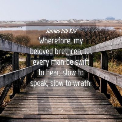 Picture 04 - James 1:19 KJV - Wherefore, my beloved brethren, let every man be - Bible Verse Picture
