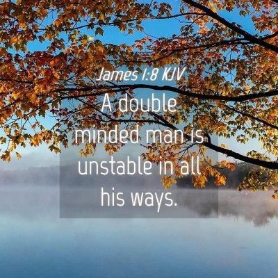 Picture 04 - James 1:8 KJV - A double minded man is unstable in all his - Bible Verse Picture