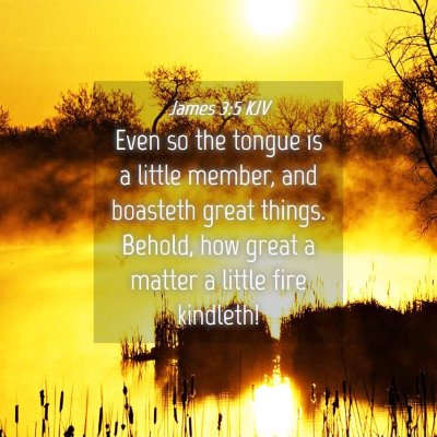 Picture 04 - James 3:5 KJV - Even so the tongue is a little member, and - Bible Verse Picture