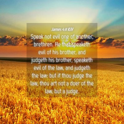 Picture 04 - James 4:11 KJV - Speak not evil one of another, brethren. He that - Bible Verse Picture