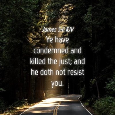 Picture 04 - James 5:6 KJV - Ye have condemned and killed the just; and he - Bible Verse Picture