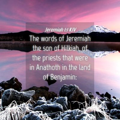 Picture 04 - Jeremiah 1:1 KJV - The words of Jeremiah the son of Hilkiah, of the - Bible Verse Picture