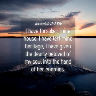 Picture 04 - Jeremiah 12:7 KJV - I have forsaken mine house, I have left mine - Bible Verse Picture