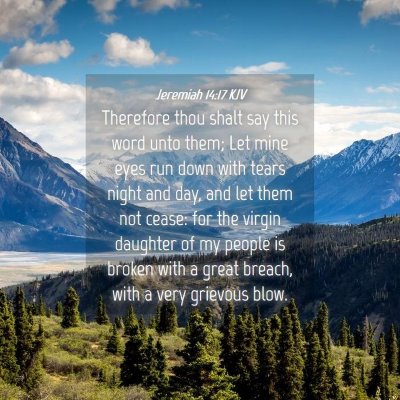 Picture 04 - Jeremiah 14:17 KJV - Therefore thou shalt say this word unto them; Let - Bible Verse Picture