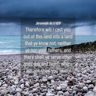 Picture 04 - Jeremiah 16:13 KJV - Therefore will I cast you out of this land into a - Bible Verse Picture