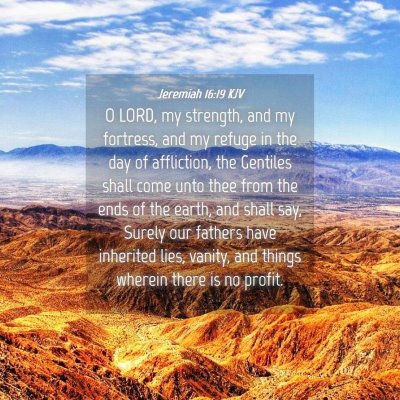 Picture 04 - Jeremiah 16:19 KJV - O LORD, my strength, and my fortress, and my - Bible Verse Picture