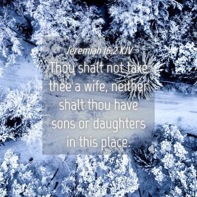 Picture 04 - Jeremiah 16:2 KJV - Thou shalt not take thee a wife, neither shalt - Bible Verse Picture