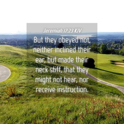 Picture 04 - Jeremiah 17:23 KJV - But they obeyed not, neither inclined their ear, - Bible Verse Picture