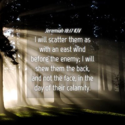 Picture 04 - Jeremiah 18:17 KJV - I will scatter them as with an east wind before - Bible Verse Picture