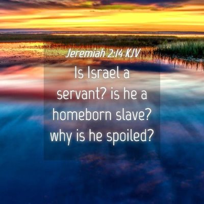 Picture 04 - Jeremiah 2:14 KJV - Is Israel a servant? is he a homeborn slave? why - Bible Verse Picture