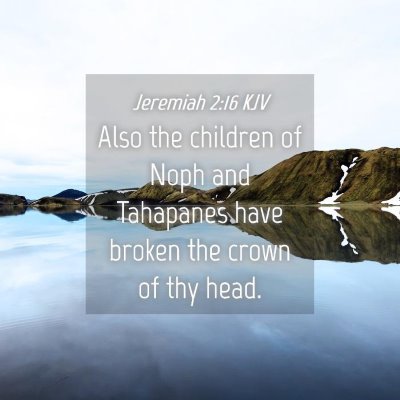 Picture 04 - Jeremiah 2:16 KJV - Also the children of Noph and Tahapanes have - Bible Verse Picture