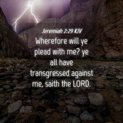 Picture 04 - Jeremiah 2:29 KJV - Wherefore will ye plead with me? ye all have - Bible Verse Picture