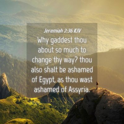 Picture 04 - Jeremiah 2:36 KJV - Why gaddest thou about so much to change thy way? - Bible Verse Picture