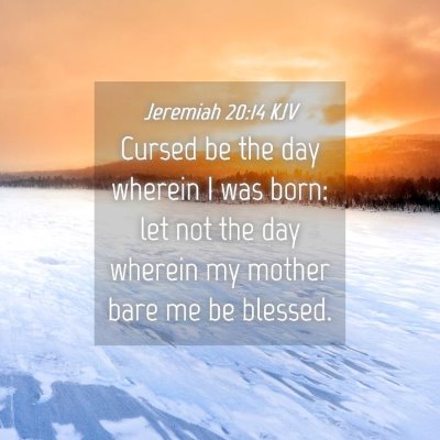Picture 04 - Jeremiah 20:14 KJV - Cursed be the day wherein I was born: let not the - Bible Verse Picture