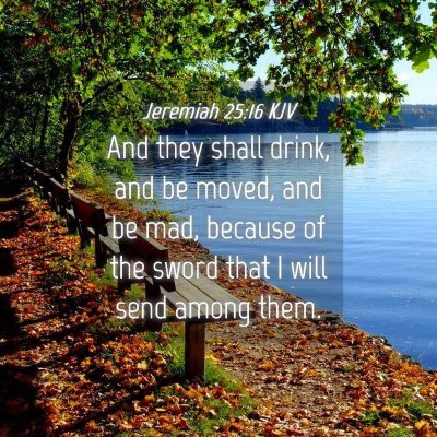Picture 04 - Jeremiah 25:16 KJV - And they shall drink, and be moved, and be mad, - Bible Verse Picture