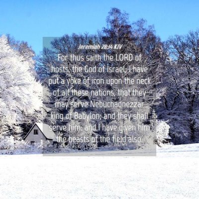 Picture 04 - Jeremiah 28:14 KJV - For thus saith the LORD of hosts, the God of - Bible Verse Picture