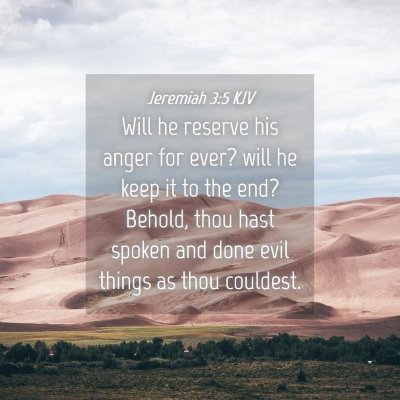 Picture 04 - Jeremiah 3:5 KJV - Will he reserve his anger for ever? will he keep - Bible Verse Picture