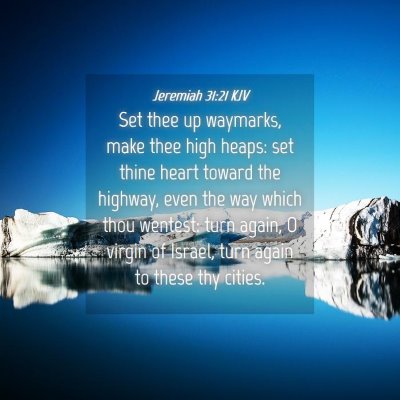 Picture 04 - Jeremiah 31:21 KJV - Set thee up waymarks, make thee high heaps: set - Bible Verse Picture