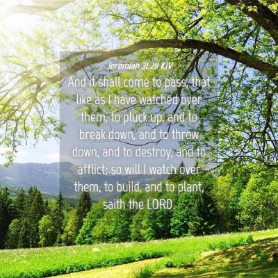 Picture 04 - Jeremiah 31:28 KJV - And it shall come to pass, that like as I have - Bible Verse Picture