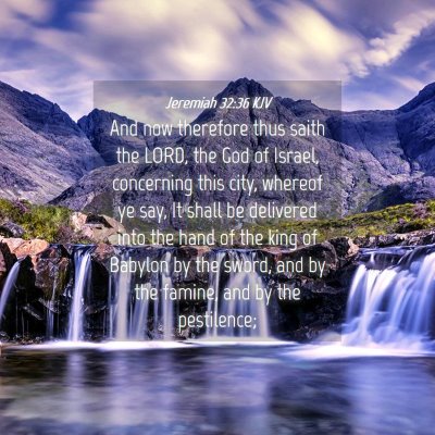 Picture 04 - Jeremiah 32:36 KJV - And now therefore thus saith the LORD, the God of - Bible Verse Picture