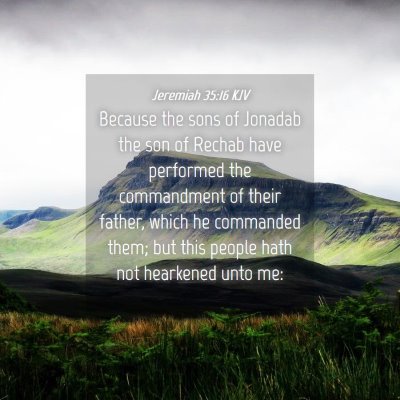 Picture 04 - Jeremiah 35:16 KJV - Because the sons of Jonadab the son of Rechab - Bible Verse Picture