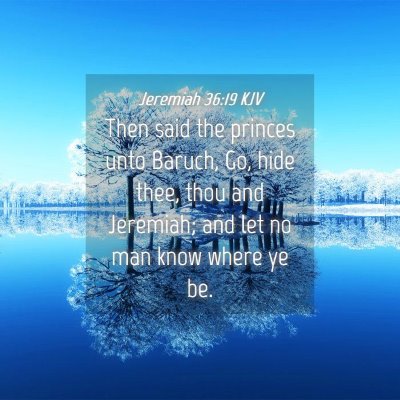 Picture 04 - Jeremiah 36:19 KJV - Then said the princes unto Baruch, Go, hide thee, - Bible Verse Picture