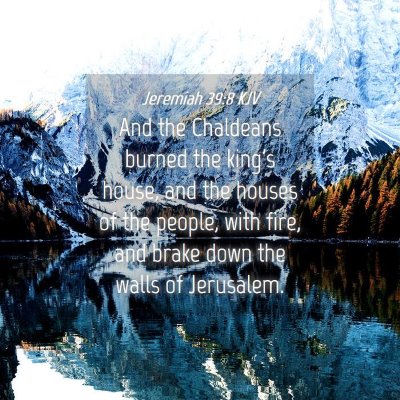 Picture 04 - Jeremiah 39:8 KJV - And the Chaldeans burned the king's house, and - Bible Verse Picture