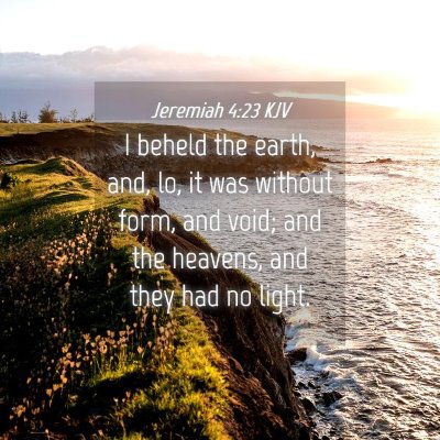 Picture 04 - Jeremiah 4:23 KJV - I beheld the earth, and, lo, it was without form, - Bible Verse Picture