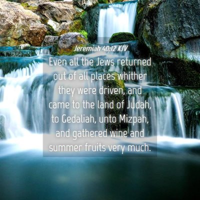 Picture 04 - Jeremiah 40:12 KJV - Even all the Jews returned out of all places - Bible Verse Picture