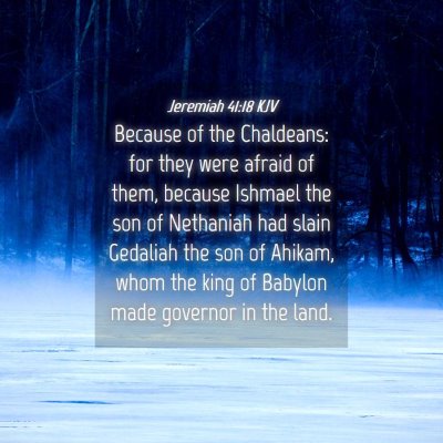 Picture 04 - Jeremiah 41:18 KJV - Because of the Chaldeans: for they were afraid of - Bible Verse Picture