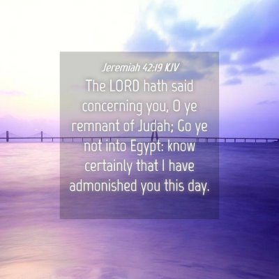 Picture 04 - Jeremiah 42:19 KJV - The LORD hath said concerning you, O ye remnant - Bible Verse Picture