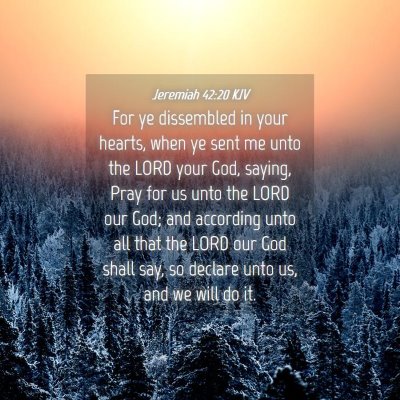 Picture 04 - Jeremiah 42:20 KJV - For ye dissembled in your hearts, when ye sent me - Bible Verse Picture